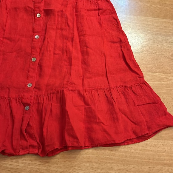 Zara red linen button down mini dress size extra small - Picture 4 of 6